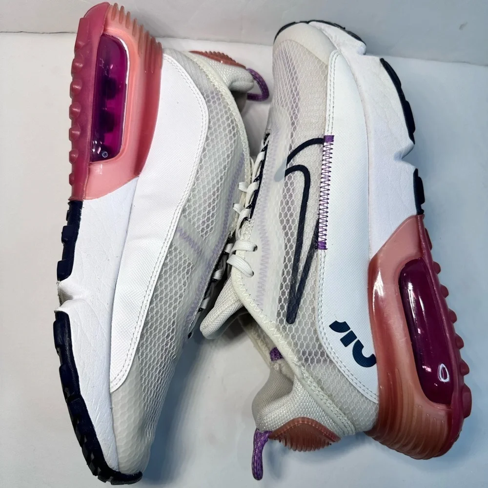 Nike White and Purple Athletic Sneakers